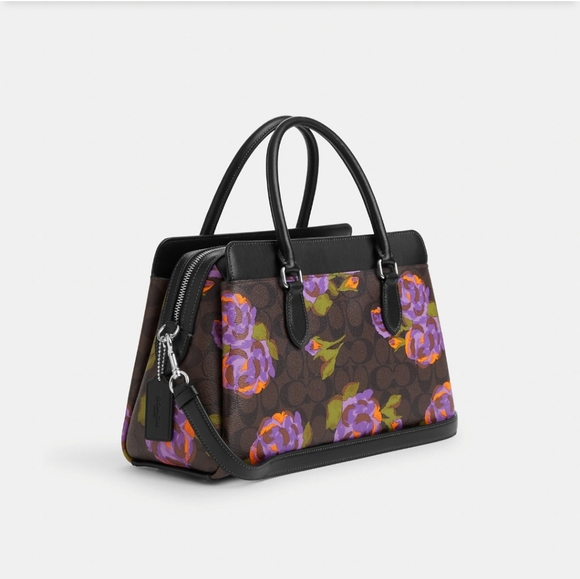 New! Darcie Carryall in Signature Canvas with Rose Print ๐น (Only 1 left!) - Picture 2 of 7